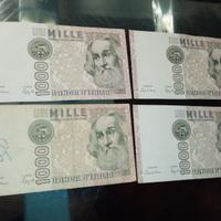 n.4 banconote da lire mille serie Marco Polo