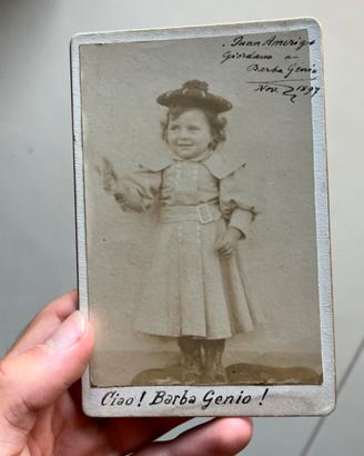 Foto cartonata vintage bambina 1897