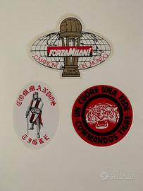 Lotto 3 Adesivi Vintage AC Milan / Commandos Tigre