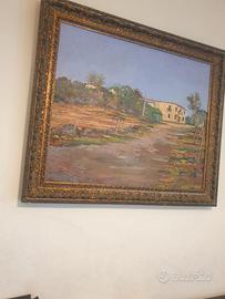 Cornice antica in legno stile classico con dipinto