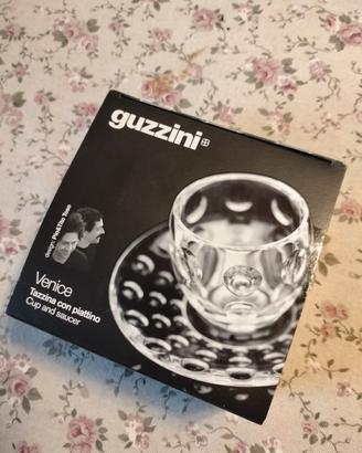 kit Venice Guzzini tazzina vetro e piattino 