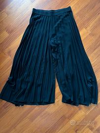 Pantalone culotte plissé nero Made in Italy