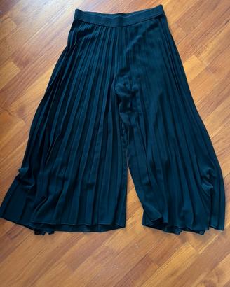 Pantalone culotte plissé nero Made in Italy