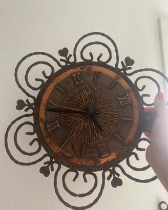 Orologio da parete vintage rustico in rame e ferro