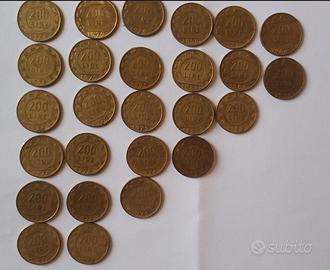 lotto monete da 200 lire italiane