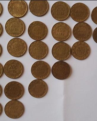 lotto monete da 200 lire italiane