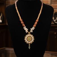 Collana Etnica Mandala tibetano Giada madreperla 