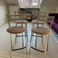 4 sgabelli da cucina con struttura in alluminio