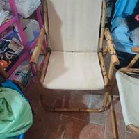 2 POLTRONE PIEGHEVOLI DA ESTERNO IN BAMBU' VINTAGE