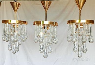 Lampadari Novaresi con gocce in vetro di Murano 