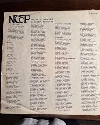 Lp vinile li sarracini Adorano Lu Sole, NCCP