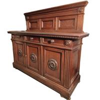 Credenza contro-buffet in Noce Nazionale massello
