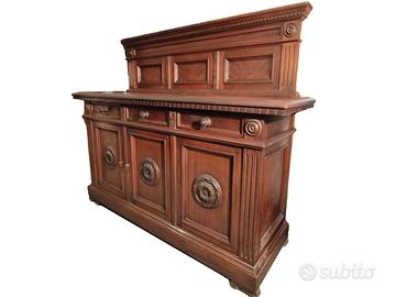 Credenza contro-buffet in Noce Nazionale massello