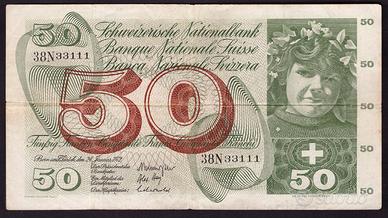 SVIZZERA 1967 - Banconota 50 franchi #WEU