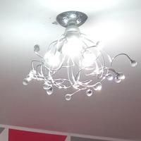 lampadario con sfere  in cristallo 