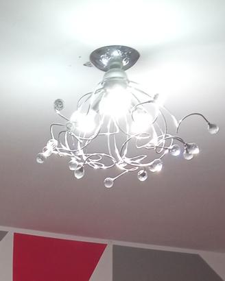 lampadario con sfere  in cristallo 