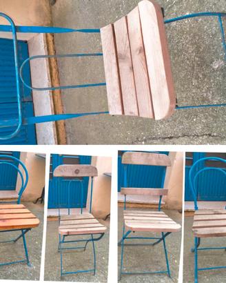N. 5 sedie da giardino vintage 