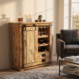 Credenza a Giorno Legno Mango Design Industriale