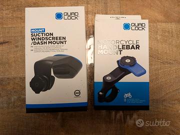 Supporti Quadlock auto + moto + antivibrazione.