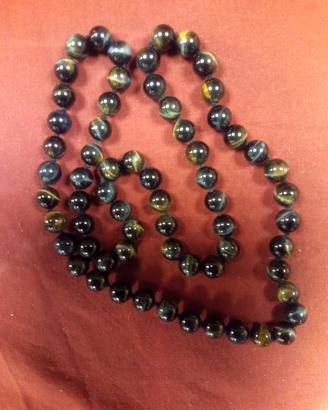 collana vintage occhio di tigre nero 