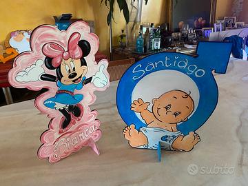 Sagome dipinte per nascita e feste, cicogna