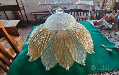 LAMPADARIO VETRO MURANO FIORE VENEZIANOA FOGLIE