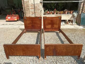 coppia antichi letti singoli liberty anni 10-20
