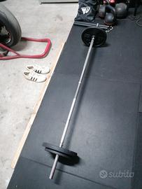 bilanciere allenamento decathlon + dischi ghisa