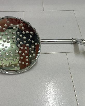 soffione doccia nuovo in acciaio 