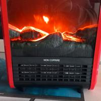 Stufa elettrica effetto camino con fiamma