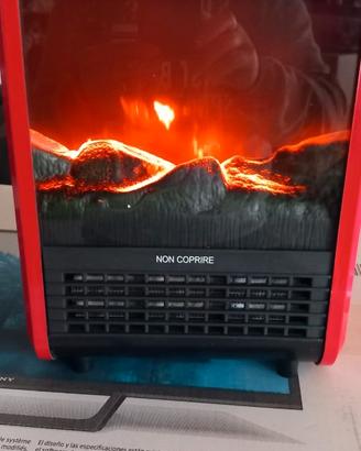 Stufa elettrica effetto camino con fiamma