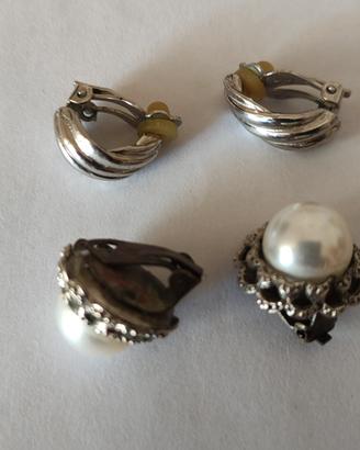 2 Coppie di orecchini a clips 