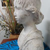 Busto / Volto in gesso fanciulla mezzo busto