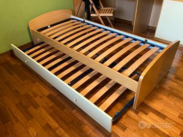letto singolo con rete estraibile