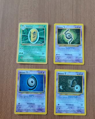 lotto 4 carte pokemon vintage italiane wotc (kakun