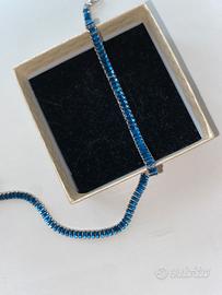 collana tennis in acciaio inossidabile blu