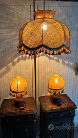 Set Lampadario e Lampade Abat-jour Vintage Anni 70