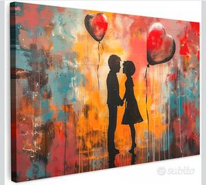 Quadro coppia Banksy 