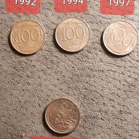 Monete 100 lire italiane