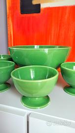 Set coppe dessert Verde Mela ceramica vintage 