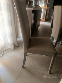 7 sedie moderne di pelle   oltre grigio 