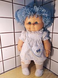 Bambola vintage capelli azzurri degli anni '80