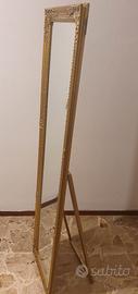 Specchio da terra dorato a piantana (160x40 cm)