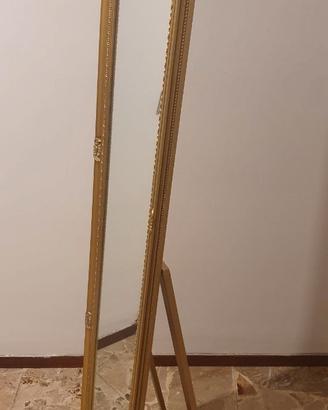 Specchio da terra dorato a piantana (160x40 cm)