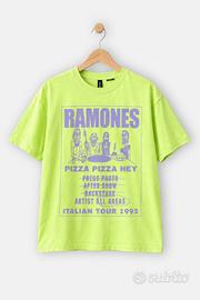 T-Shirt Donna Ramones Divided H&M Verde Neon S