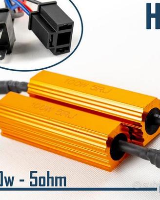 RESISTENZE CANBUS 100W-5 Ohm Kit H4 SPEGNI Avaria