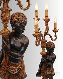 ANTICA LAMPADA MORO VENEZIANO LEGNO Anni 40/50