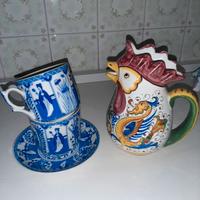 Brocca Gallo Ceramica Deruta e Tazzine