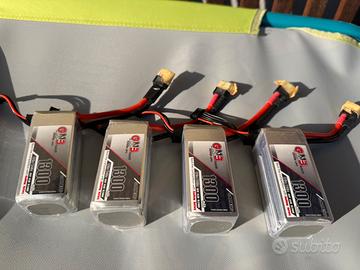 4 Batterie Lipo 4S 1300mAh droni