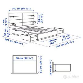 Letto Matrimoniale Nordli IKEA + Materasso